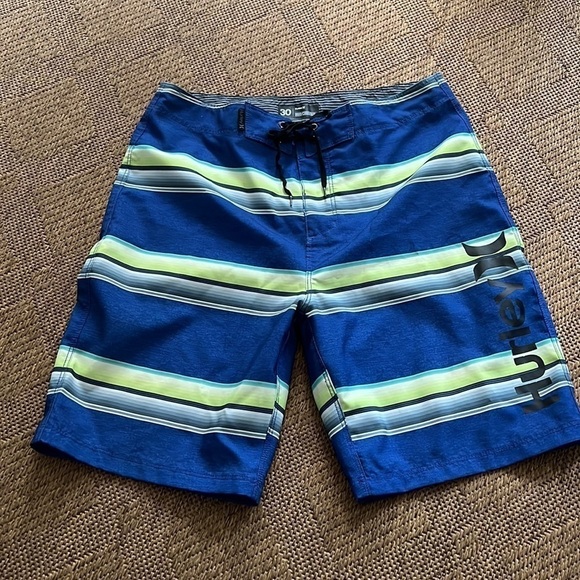 Hurley Mens 30W Blue Serape Stripe Boardshort 20" Length - Picture 1 of 8